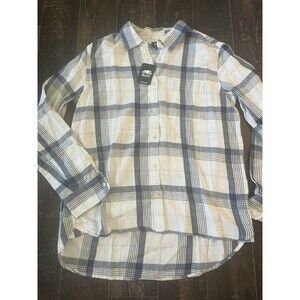 Roots All Seasons Relaxed Shirt Women’s Size Small Button Down Wind Chime New